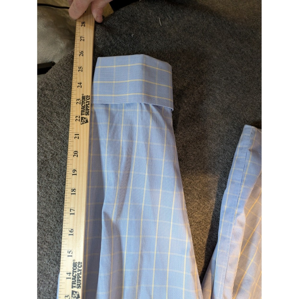 Charles Tyrwhitt Shirt Mens Oxford Button Up 18-37 Blue Long Sleeve French Cuff - Picture 5 of 9
